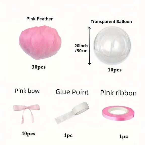 82 Pieces 20-Inch Feather Balloons in Pink, White, and Beige for Weddings, Birthdays, and Valentine's Day