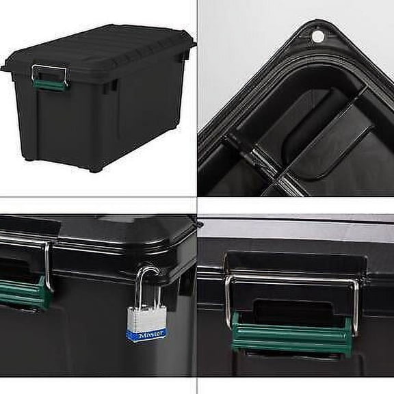 82 Qt. remington Weather Tight Store-it-all Storage Bin In Black | Metal Heavy