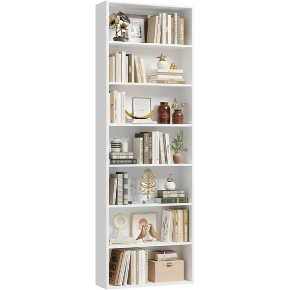 82" Tall Bookshelf, 7-Tier Open Shelves Bookcase, Freestanding Display Storage Shelves, Tall Bookcase Home Decor Furniture for Home Office, Living Room, Bedroom, Bookcase, Tall Bookcase