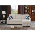 thumbnail image 1 of 82" Width Sectional with Storage Chaise,Sleeper Sofa Couch with Pullout Bed,Tufted Sectional Sofa Bed with Cupholder Armrest for Living Rooms, College Dorms, Home Offices,Beige, 1 of 7