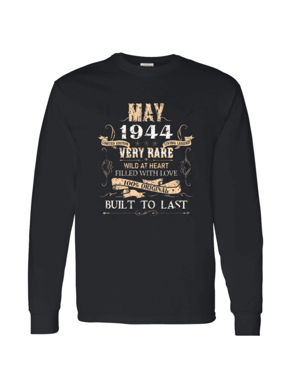 82 Years Old 82Nd Birthday Legend Vintage May 1944 Bday Long Sleeve Shirt