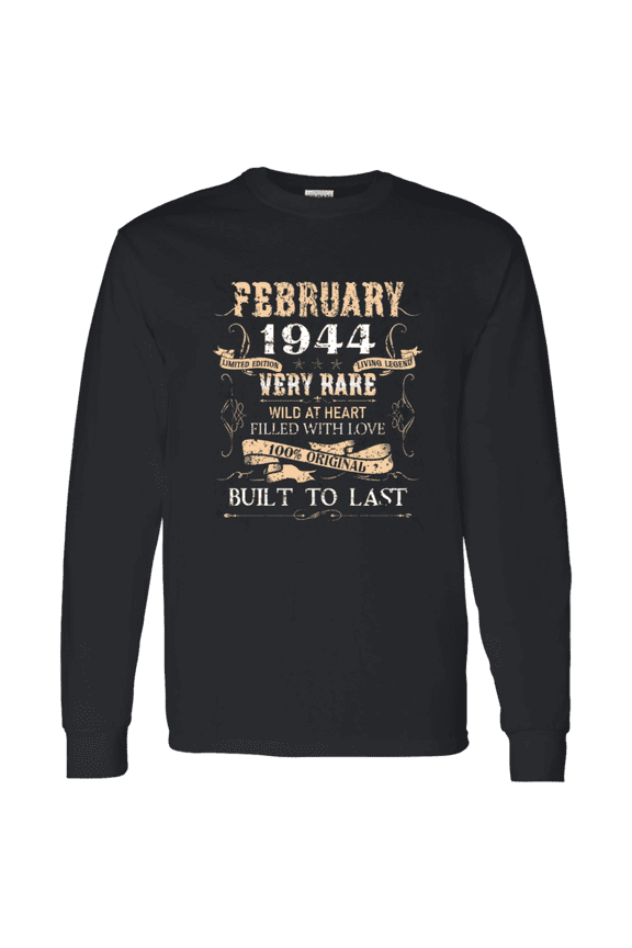 82 Years Old 82Nd Birthday Vintage February 1944 Long Sleeve Shirt