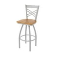 thumbnail image 1 of 820 Catalina 25" Swivel Counter Stool with Anodized Nickel Finish and Medium Oak Seat, 1 of 2