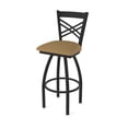 thumbnail image 1 of 820 Catalina 25" Swivel Counter Stool with Black Wrinkle Finish and Canter Saddle Seat, 1 of 3