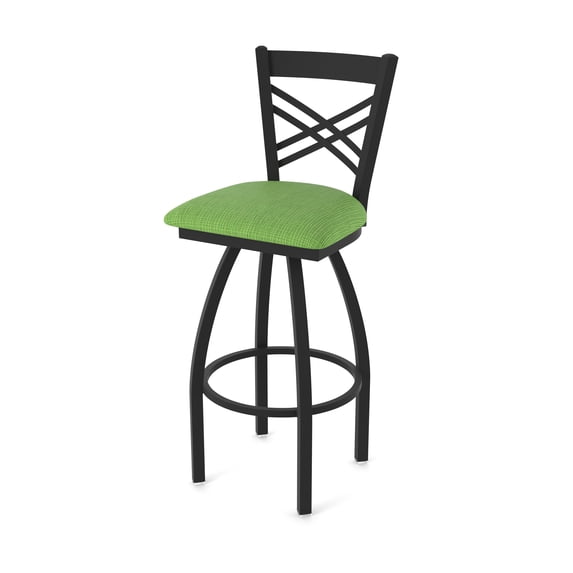 820 Catalina 25" Swivel Counter Stool with Black Wrinkle Finish and Graph Parrot Seat