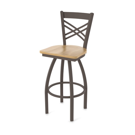 Holland Misha XL 25" Counter Stool - Pewter/Dark Cherry Oak Seat