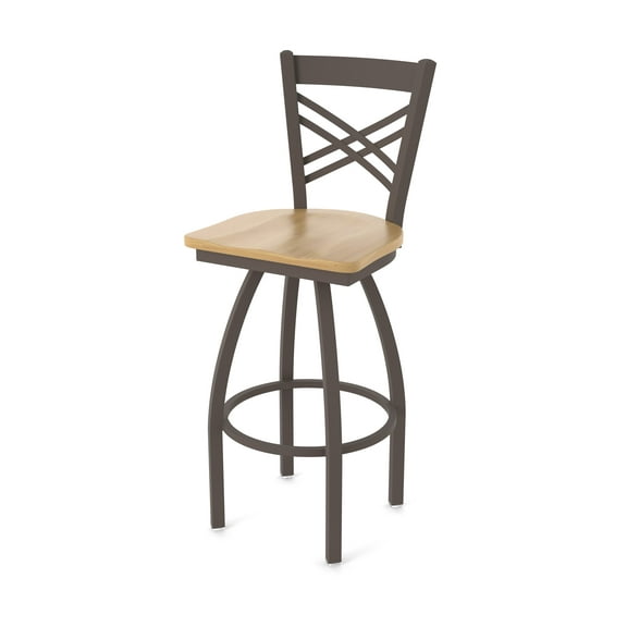 Holland Bar Stool Co Catalina 25 in. Swivel Counter Stool with Wood Seat