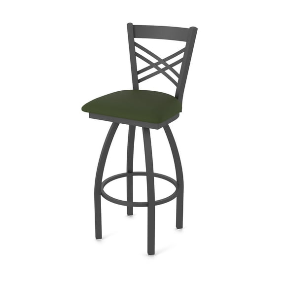 820 Catalina 25" Swivel Counter Stool with Pewter Finish and Canter Pine Seat