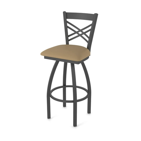 820 Catalina 25" Swivel Counter Stool with Pewter Finish and Canter Sand Seat