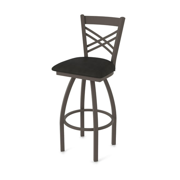 Holland Bar Stool Co Catalina 30 in. Cross Back Swivel Bar Stool with Faux Leather Seat