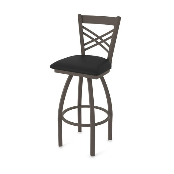 820 Catalina 36" Swivel Bar Stool with Bronze Finish and Black Vinyl Seat