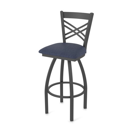 820 Catalina 36" Swivel Bar Stool with Pewter Finish and Graph Anchor Seat