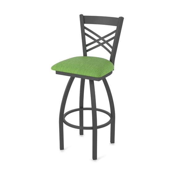 820 Catalina 36" Swivel Bar Stool with Pewter Finish and Graph Parrot Seat