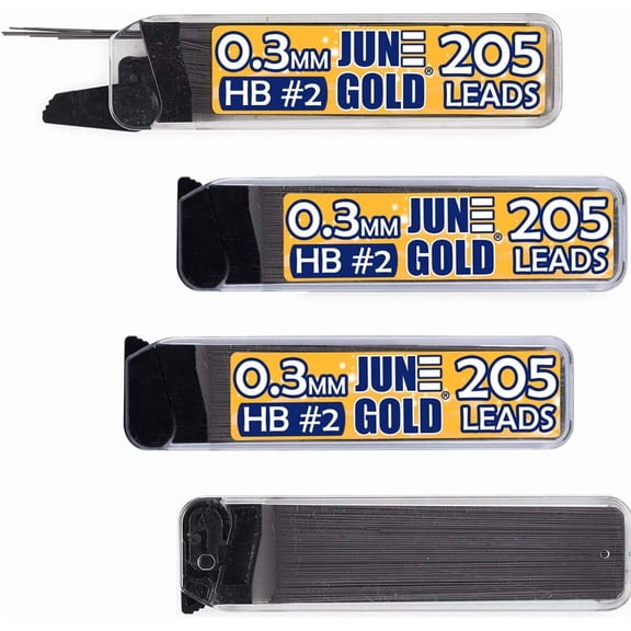 820 Pieces, 0.3 mm HB #2 Lead Refills, 205 Pieces Per Dispenser, Extra Fine Thickness, Break Resistant Lead/Graphite (Pack of 4 Dispensers)