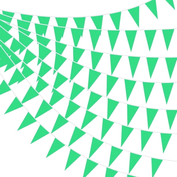 820 ft 500 Pcs Pennant Banner Flag String Hanging Triangle Bunting Flag for Carnival Party Outdoor Events Birthday Classroom Decoration(Green)