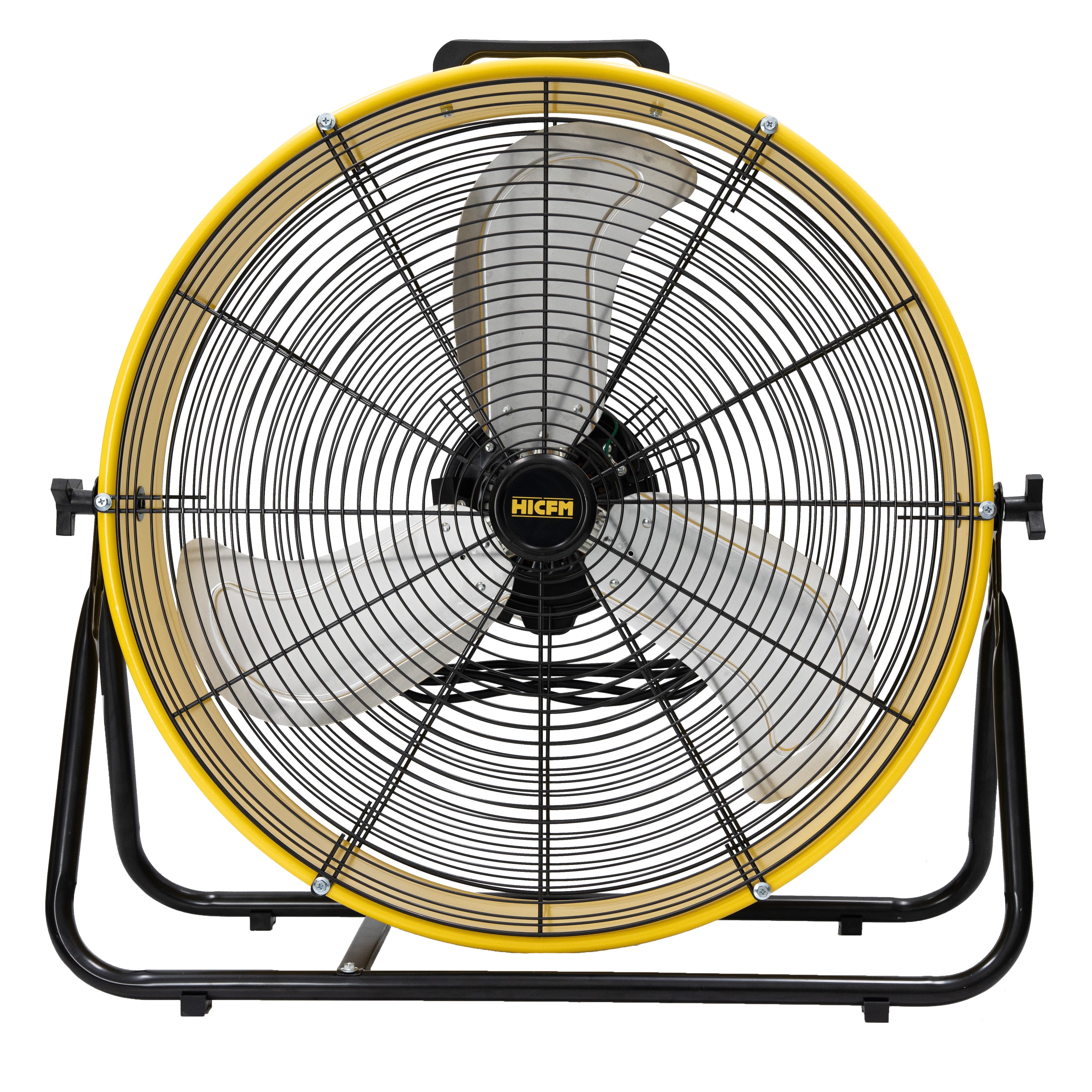 24-Inch Yellow and Black High Velocity Drum Fan with Steel Housing