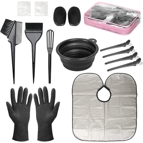 Livhil 16 Pieces Hair Dye Bowl and Brush Kit, Reusable Hair Dye Tools for Salon Home, DIY Hair Dye Kit with Gloves