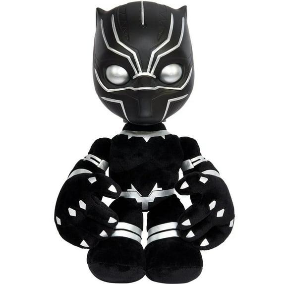 ​Marvel Black Panther Heart of Wakanda Plush Figure with Lights and Sounds, Black Panther Soft Doll for Fans and Collectors