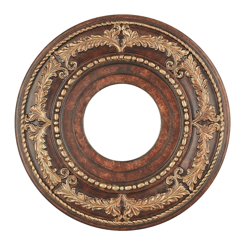 Verona Bronze and Gold Leaf 12" Ceiling Medallion
