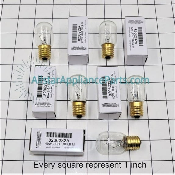 8206232A Whirlpool 40W Light Bulb NON-OEM 8206232A 26QBP4093 (5 Pack)