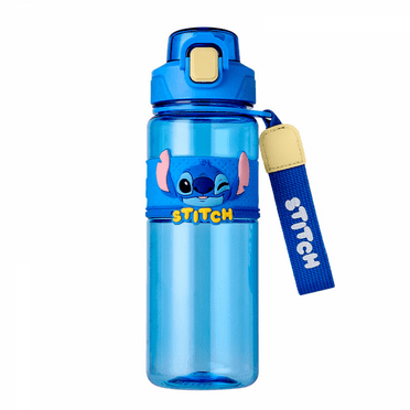 820ML Stitch Straw Water Bottle, Portable Transparent Kids Drinking Cup for School & Outdoor