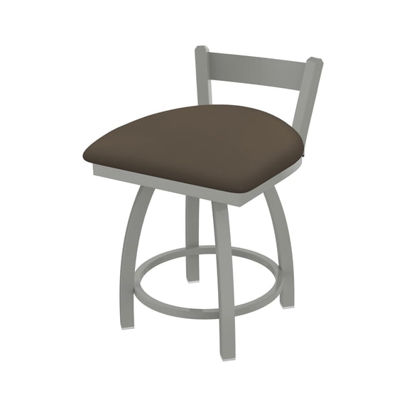 821 Catalina 18" Low Back Swivel Vanity Stool with Anodized Nickel Finish and Canter Earth Seat