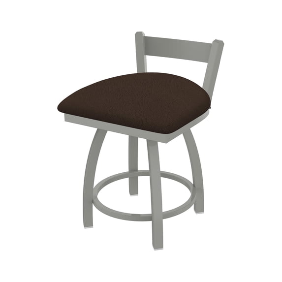 821 Catalina 18" Low Back Swivel Vanity Stool with Anodized Nickel Finish and Rein Coffee Seat