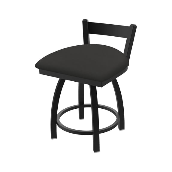 821 Catalina 18" Low Back Swivel Vanity Stool with Black Wrinkle Finish and Canter Iron Seat