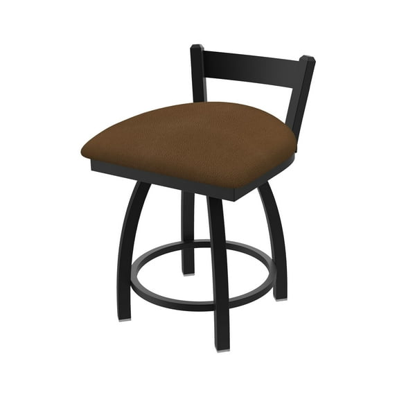 821 Catalina 18" Low Back Swivel Vanity Stool with Black Wrinkle Finish and Rein Thatch Seat