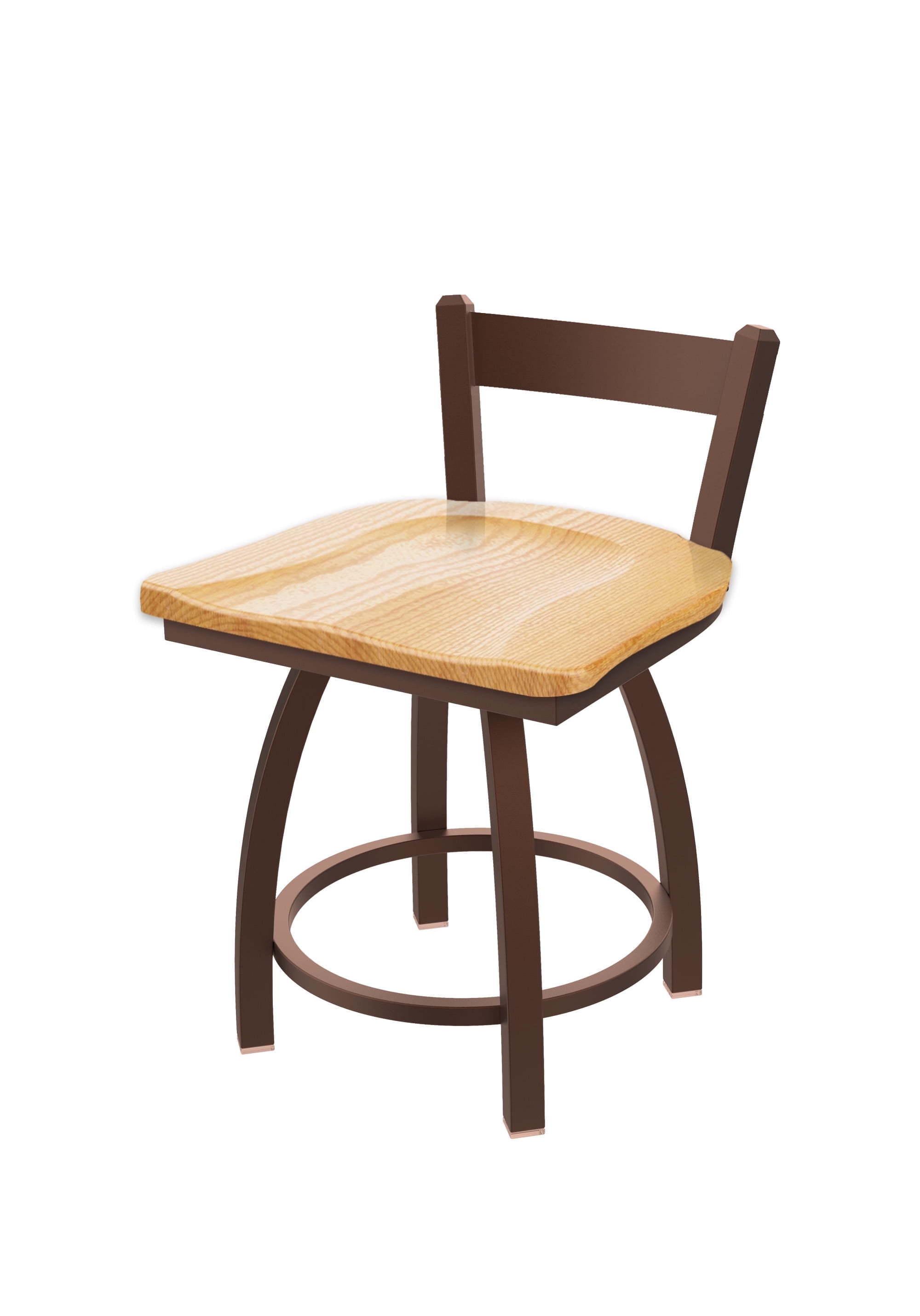 Catalina 18" Bronze Oak Ladder Back Swivel Stool