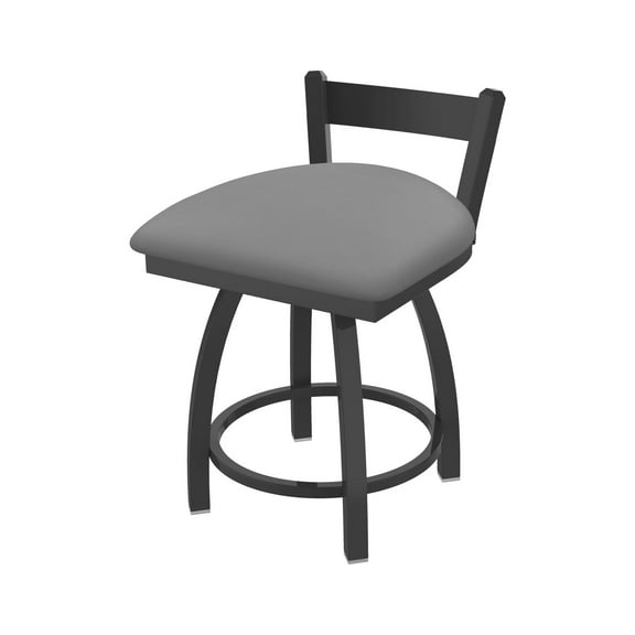 821 Catalina 18" Low Back Swivel Vanity Stool with Pewter Finish and Canter Folkstone Grey Seat