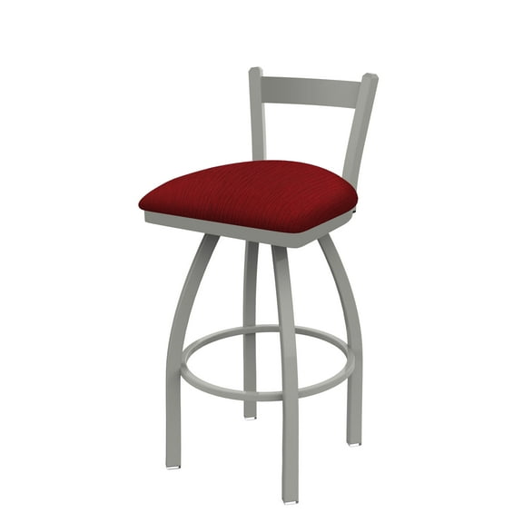 821 Catalina 25" Low Back Swivel Counter Stool with Anodized Nickel Finish and Graph Ruby Seat