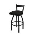thumbnail image 1 of 821 Catalina 25" Low Back Swivel Counter Stool with Black Wrinkle Finish and Canter Espresso Seat, 1 of 4