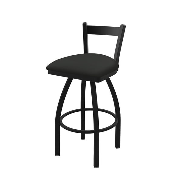 821 Catalina 25" Low Back Swivel Counter Stool with Black Wrinkle Finish and Canter Iron Seat