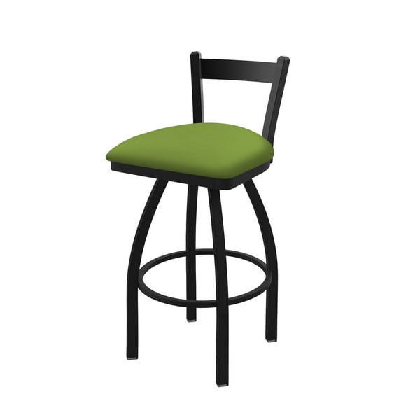 821 Catalina 25" Low Back Swivel Counter Stool with Black Wrinkle Finish and Canter Kiwi Green Seat