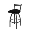 thumbnail image 1 of 821 Catalina 25" Low Back Swivel Counter Stool with Pewter Finish and Black Vinyl Seat, 1 of 4