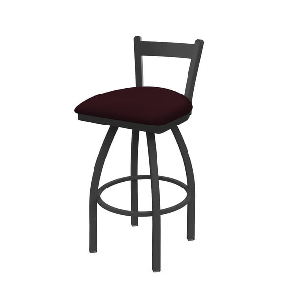 821 Catalina 25" Low Back Swivel Counter Stool with Pewter Finish and Canter Bordeaux Seat