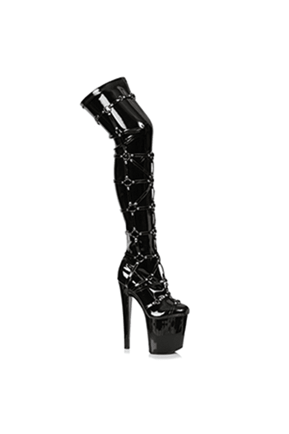 821-METRO, 8" Thigh High Boot With Rings