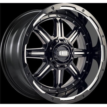 82155M11 20 x 10 in. GD08 Wheel with Milled Lip, Gloss Black