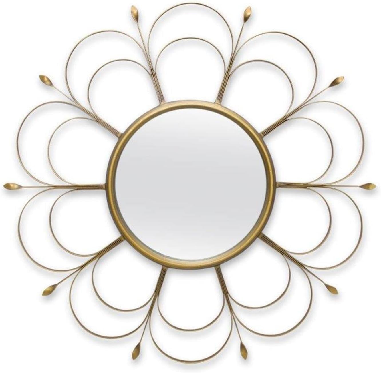 24" Round Gold-Toned Metal Wall Decor