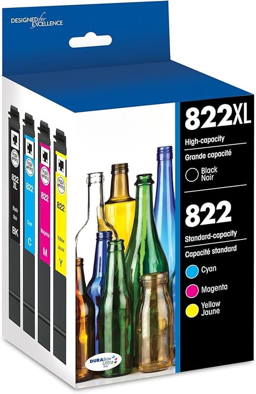 822 DURABrite Ultra Ink High Capacity Black & Standard Color Cartridge ...