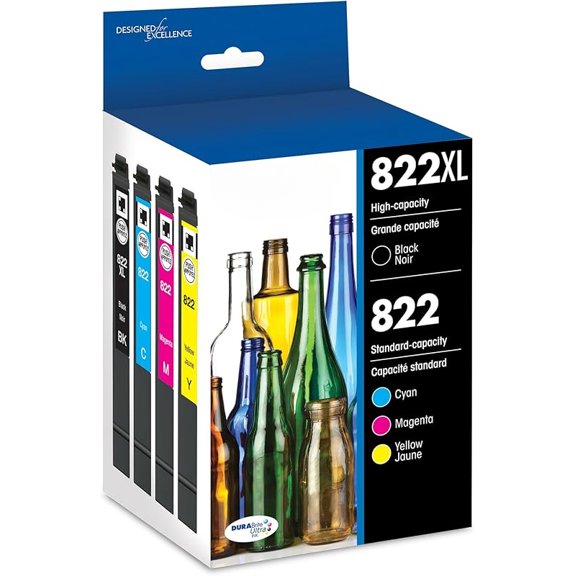 822 DURABrite Ultra Ink High Capacity Black & Standard Color Cartridge Combo Pack (T822XL-BCS) Works with WorkForce Pro WF-3820, WF-3823, WF-4820, WF-4830, WF-4833, WF-4834