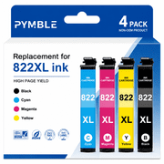 822 Ink for Epson 822 Ink for Epson 822XL Ink Cartridges compatible for Epson Workforce Pro WF-3820 WF-4820 WF-4833 WF-4834 WF-4830(4-Pack, Black Cyan Magenta Yellow)