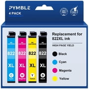 822 Ink for Epson 822 Ink for Epson 822XL Ink Cartridges compatible for Epson Workforce Pro WF-3820 WF-4820 WF-4833 WF-4834 WF-4830(4-Pack, Black Cyan Magenta Yellow)