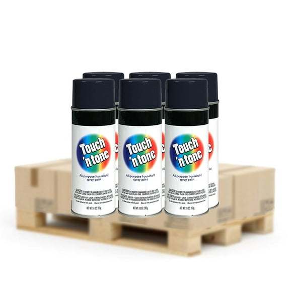 822-Pack of 10 oz Rust-Oleum 55275830 Black Touch’n Tone General Purpose Spray Paint, Flat