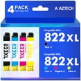 thumbnail image 1 of 822XL Ink Cartidges 4 Pack Compatible for Epson 822 Ink Cartridges Combo Pack Works with WorkForce WF 3820 4830 4833 4820 T822 Ink Cartridge for Epson Printer, 1 of 6