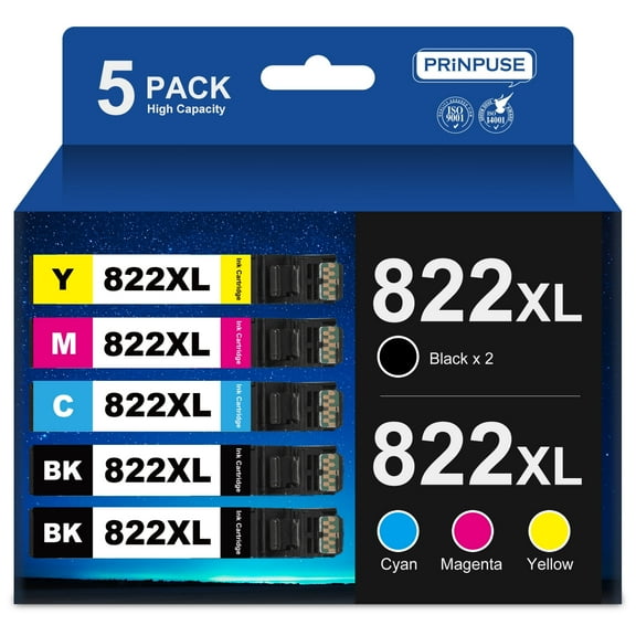 822XL Ink Cartridge for Epson Ink 822XL 822XL T822XL for Epson 822 Ink for Epson WF-3820 WF-3823 WF-4820 Printer ink (Black Cyan Magenta Yellow)