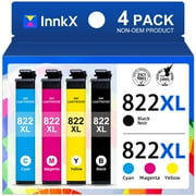 822XL Ink Cartridges Compatible for Epson 822 Ink Cartridges for Epson Workforce Pro WF-3820 WF-4833 WF-4820 WF-4830 WF-4834(Black, Cyan, Magenta, Yellow,4-Pack)