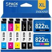 INKNNF 822 XL Compatible with Epson 822XL Ink Cartridges Combo Pack, 822 XL Printer Ink for WorkForce Pro WF-3820 WF-3823 WF-4820 WF-4830 WF-4833 WF-4834, 1100 Pages, 5-Pack