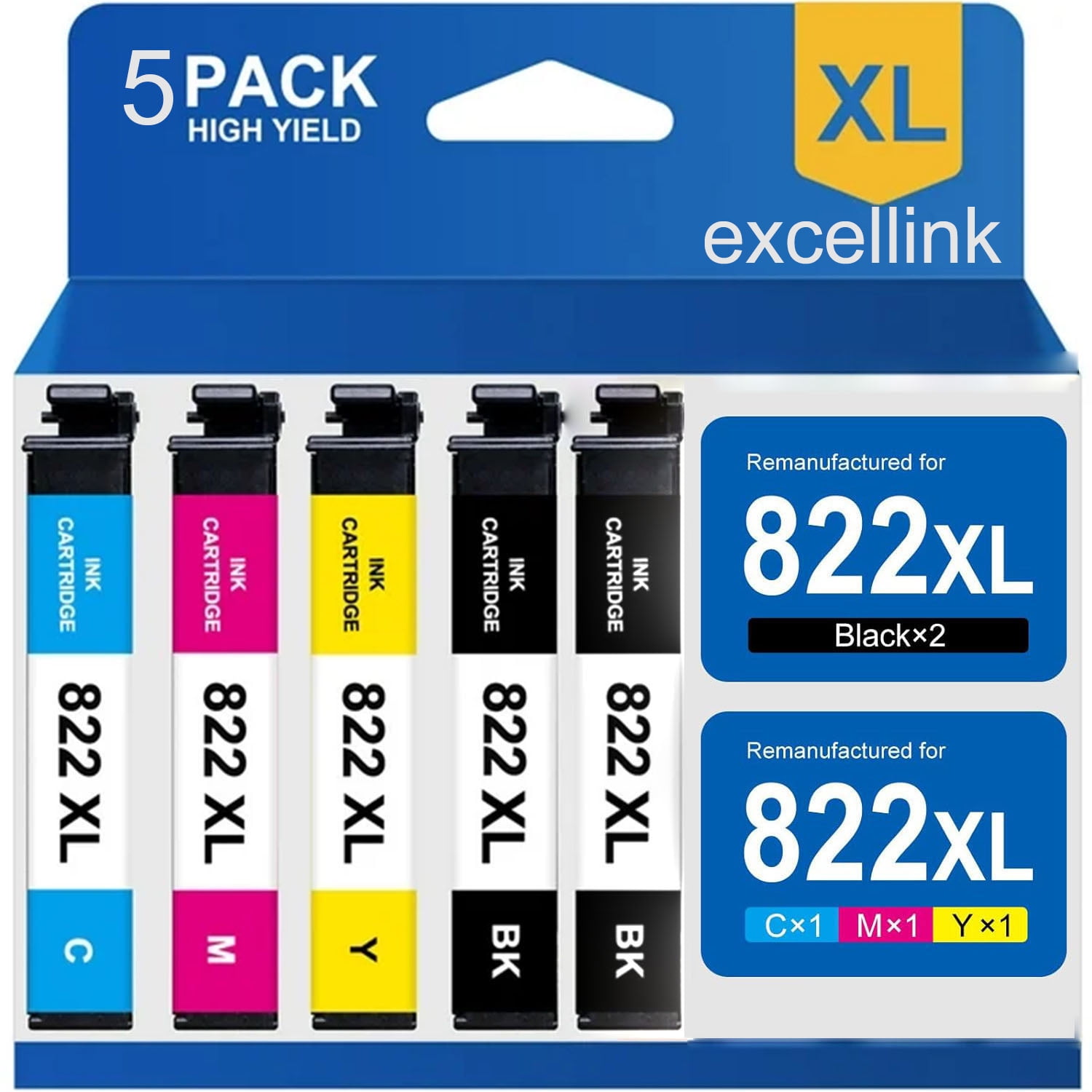 822XL Printer Ink for Epson 822 for Workforce Pro WF 4830 WF 3820 WF ...